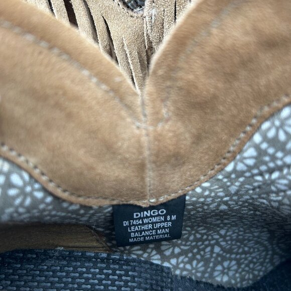 DINGO Womens Brown Tan Suede Leather Juju Fringe Boho Western Ankle Boots Size 8 - Picture 6 of 8